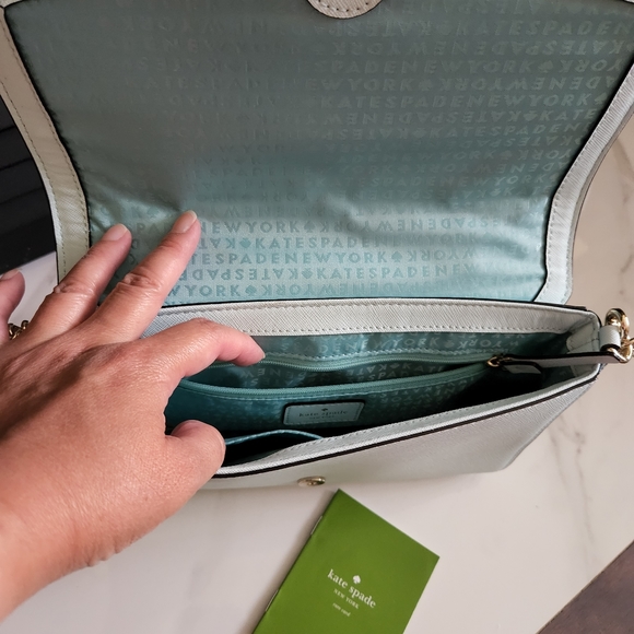 Kate Spade New York Carson Convertable Cross Bag Silver Blue - Picture 2 of 2